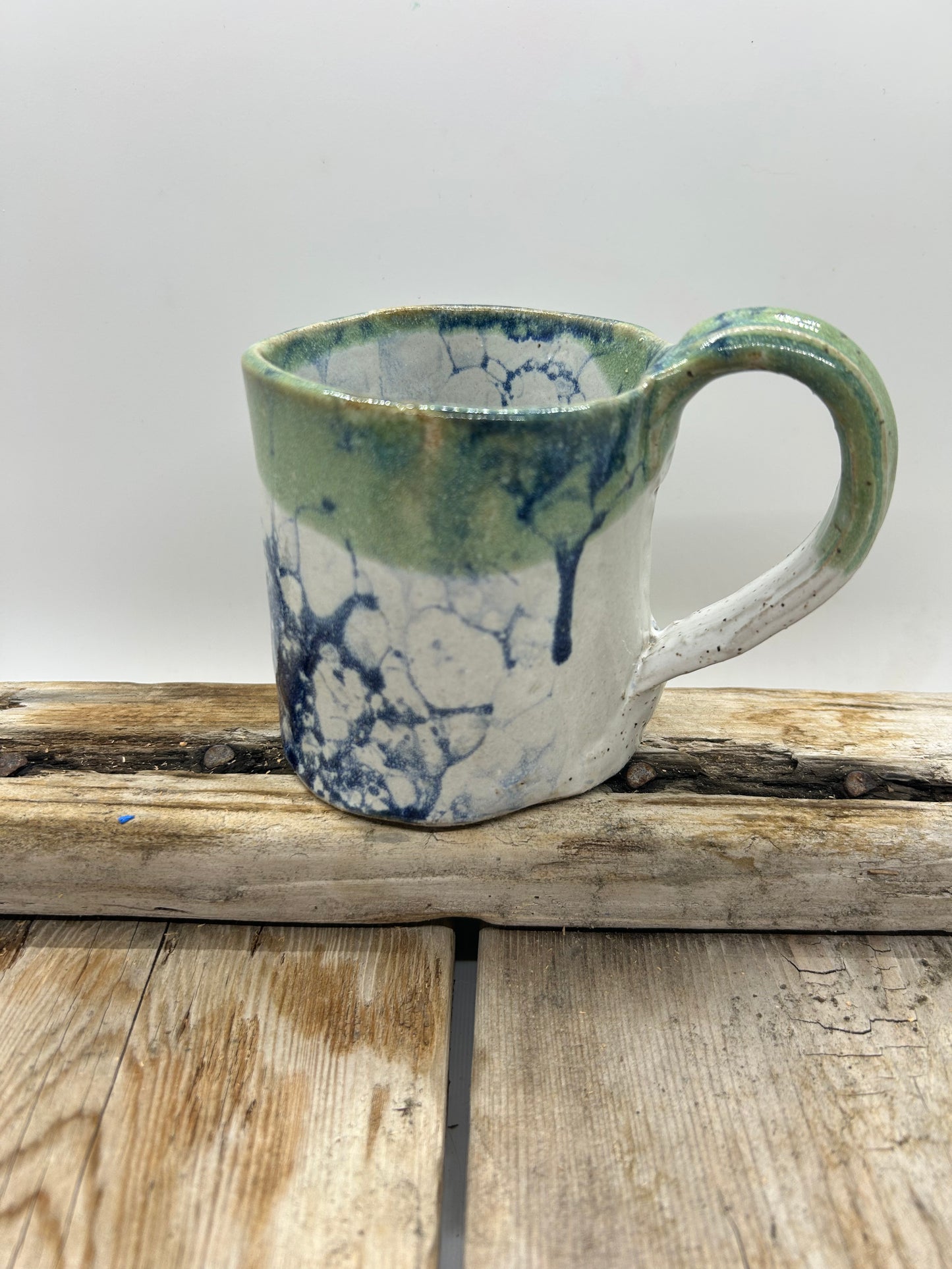 Bubble Glazed Stoneware Handmade Pottery Mug