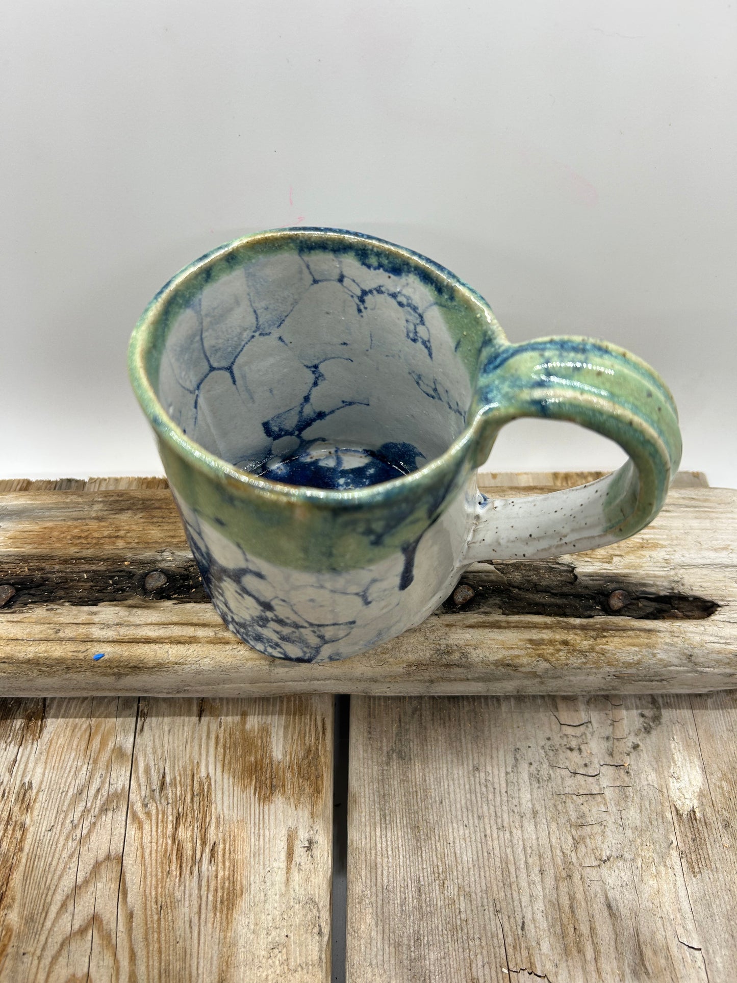 Bubble Glazed Stoneware Handmade Pottery Mug